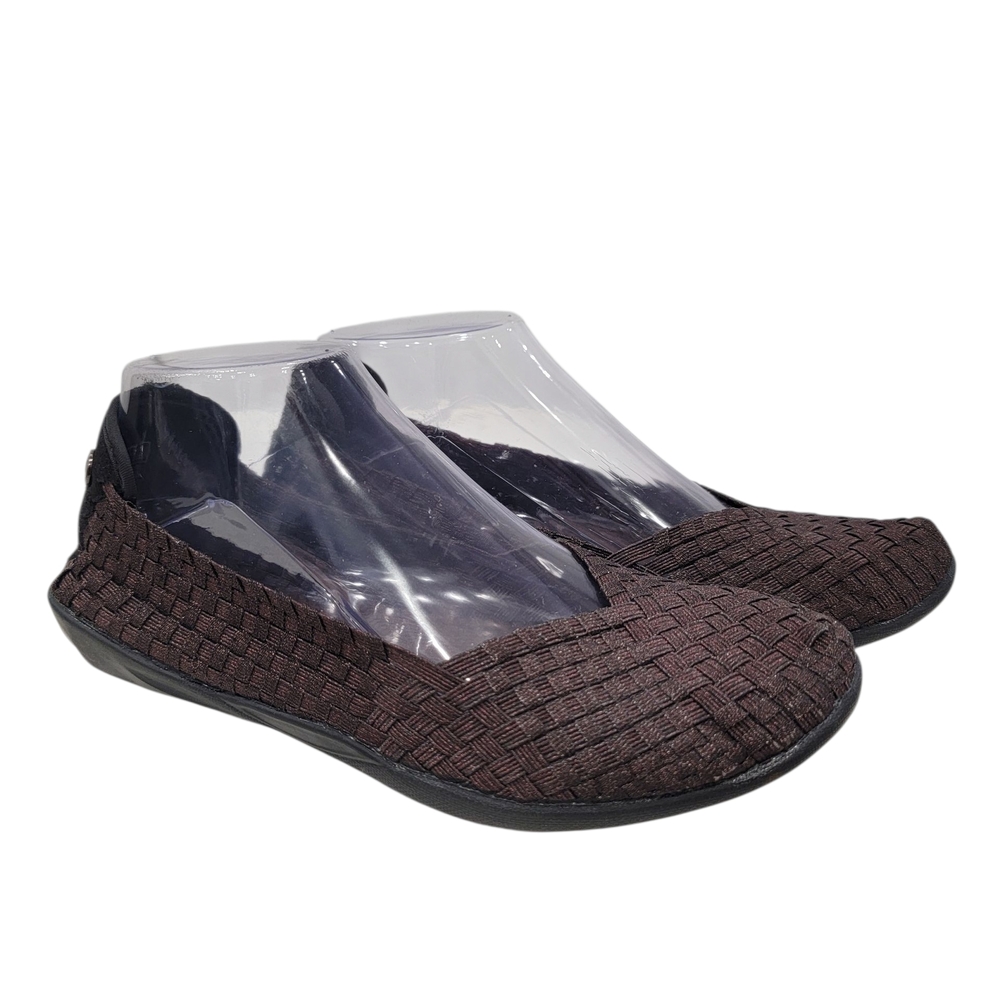 Bernie Mev. Braided Catwalk Brown Metallic Flats Slip-On Women’s 39 EU
